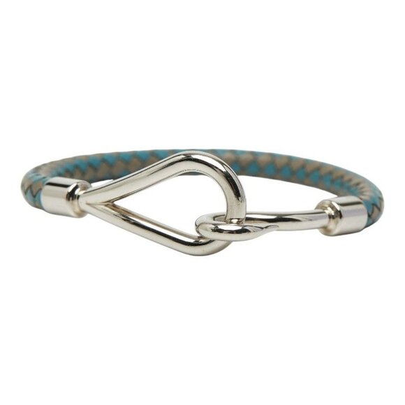 Hermes Intrecciato Jumbo Blue Gray Leather Metal main image 4